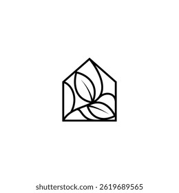 Natural leaf house in linear design style