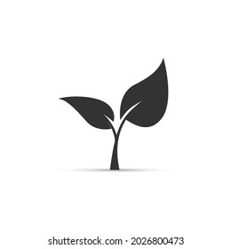 Natural leaf icon. 100% naturals vector image, illustration