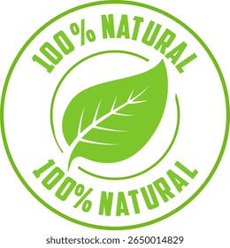 Natürliches Blatt-Symbol - 100% natürliches Vektorbild für umweltfreundliche und organische Produkte