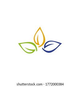 Natural leaf icon logo design vector template