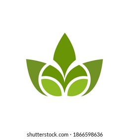 Natural leaf icon logo design vector template