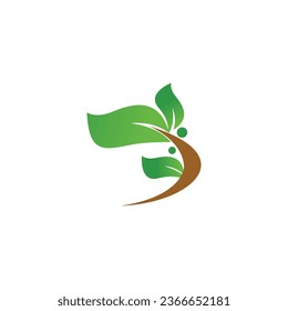 Natural leaf icon, vector images flat