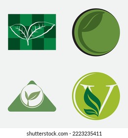 natural leaf logo with beautiful shape