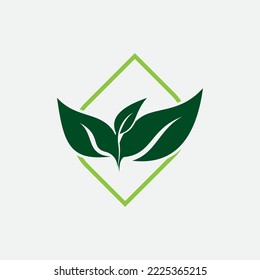 natural leaf logo with beautiful shape