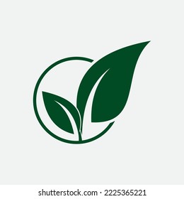 logotipo de hoja natural con forma hermosa