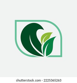 natural leaf logo with beautiful shape