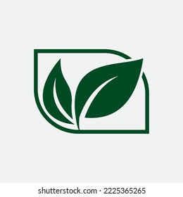 natural leaf logo with beautiful shape