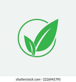 logotipo de hoja natural con forma hermosa