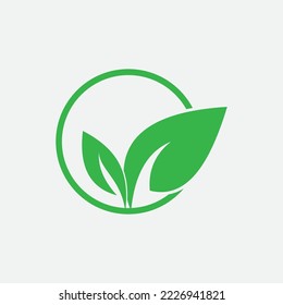 natural leaf logo with beautiful shape