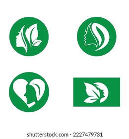 natural leaf logo with beautiful shape