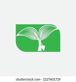 natural leaf logo with beautiful shape
