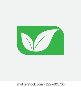 logotipo de hoja natural con forma hermosa