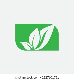 logotipo de hoja natural con forma hermosa