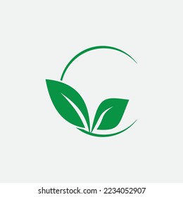 logotipo de hoja natural con forma hermosa