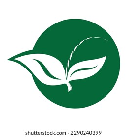 natural leaf logo with beautiful shape