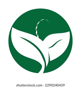 natural leaf logo with beautiful shape
