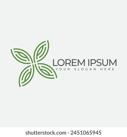 natural leaf logo with beautiful shape