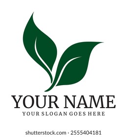 natural leaf logo with beautiful shape