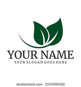 natural leaf logo with beautiful shape