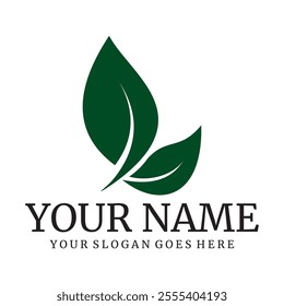 natural leaf logo with beautiful shape