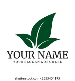 natural leaf logo with beautiful shape