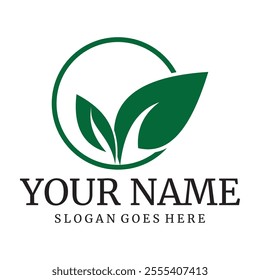 natural leaf logo with beautiful shape