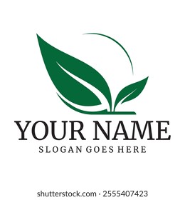 natural leaf logo with beautiful shape