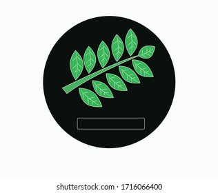Diseño del logotipo de la hoja natural - fondo negro 