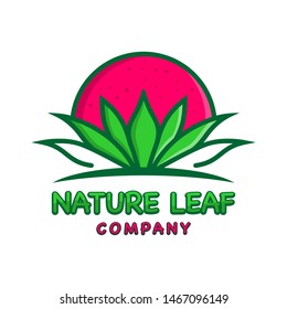 Natural leaf logo design with circle