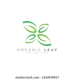 natural leaf logo design concept vector template