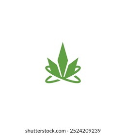 Tecnología de ilusión de diseño de logotipo de hoja natural