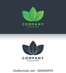 Natural leaf logo design nature logo