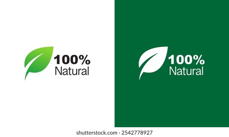 Natural leaf logo icon design. Eco friendly logo vector. 100% natural product organic logo vector image