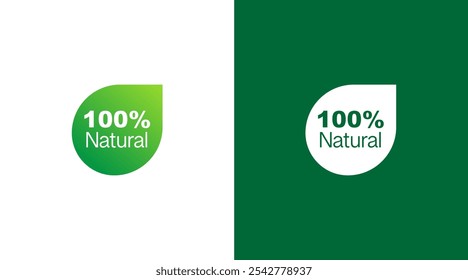 Design de ícone de logotipo de folha natural. Vetor de logotipo ecológico. 100% imagem orgânica logotipo vetorial produto natural