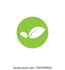 Natural leaf logo, icon illustration