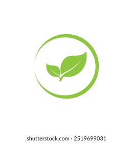 Natural leaf logo, icon illustration