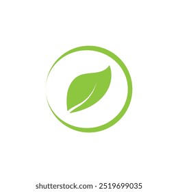 Natural leaf logo, icon illustration