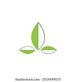 Natural leaf logo, icon illustration