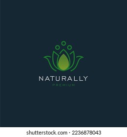 icono del logotipo de la hoja natural, identidad vectorial mínima de concepto para la plantilla de econegocio.