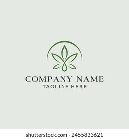 natural leaf logo minimalist white background