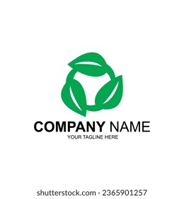 Natural leaf logo. Recycling logo.