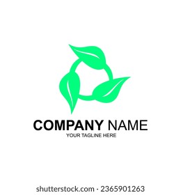 Logo de la hoja natural. Logo de reciclaje.