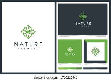 diseño del logotipo de mínimos de hoja natural