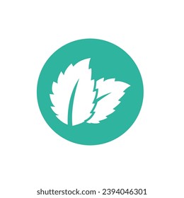 Natural leaf mint logo vector template symbol design