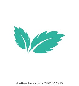 Natural leaf mint logo vector template symbol design