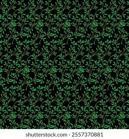 natural leaf seamless black background