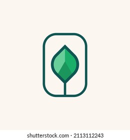 Natural leaf simple and minimalist logo.