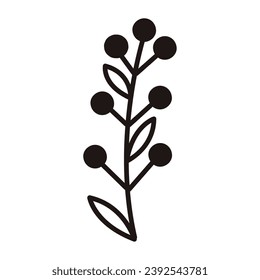 Icono de esbozo de hoja natural Ilustración vectorial