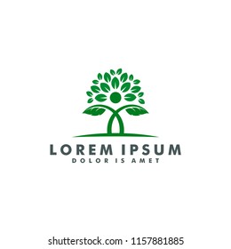 Natural leaf tree life health tree logo vector 