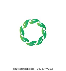 Natural leaf tree logo flat vector design